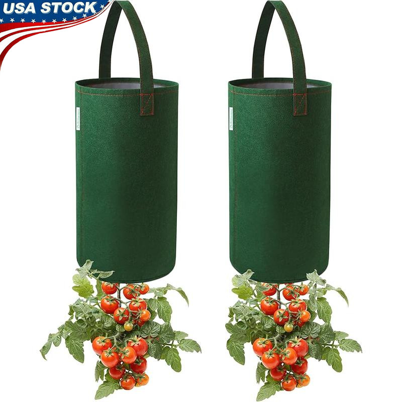 Upside Down Tomato Planter 2-Pack Garden Bag Space Saving Durable Easy Access US