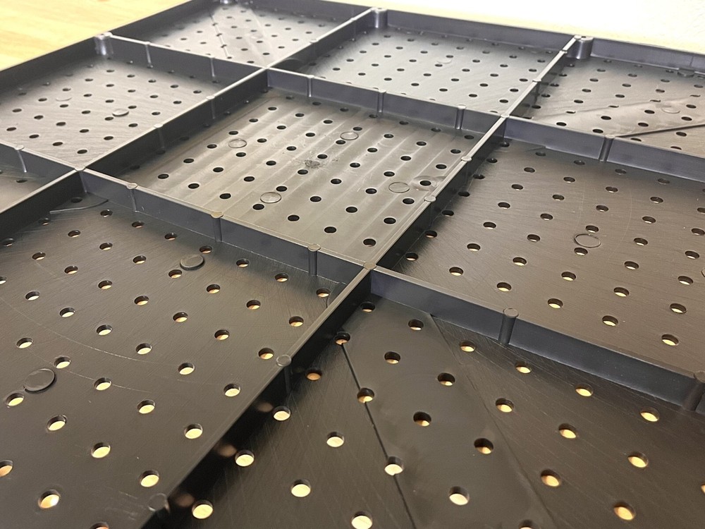 WallPeg (4) Black Plastic Pegboard Panels – 96” Wide Garage Tool Pegboard