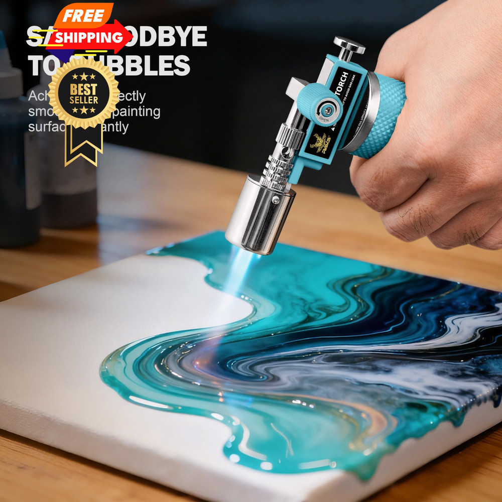 RAVS Butane Torch Lighter, Refillable Kitchen with Glacier Blue