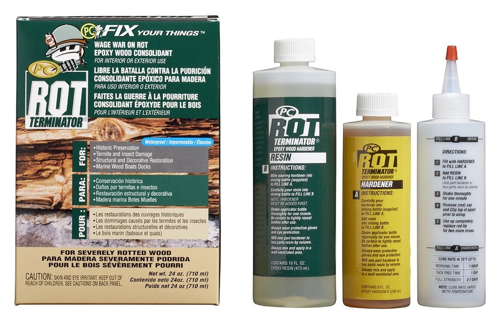 PC Rot Terminator Wood Repair Epoxy Hardener 24oz Kit