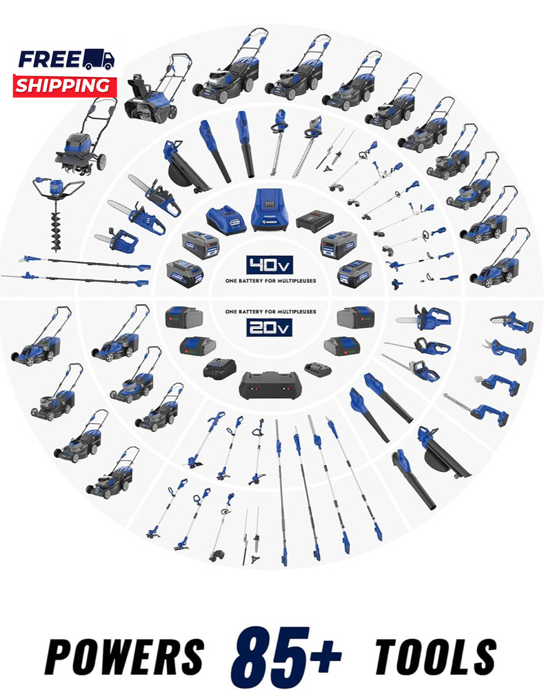 20V Wacker & Leaf Blower Electric with 2 2Ah Battery & Charger String Trimmer