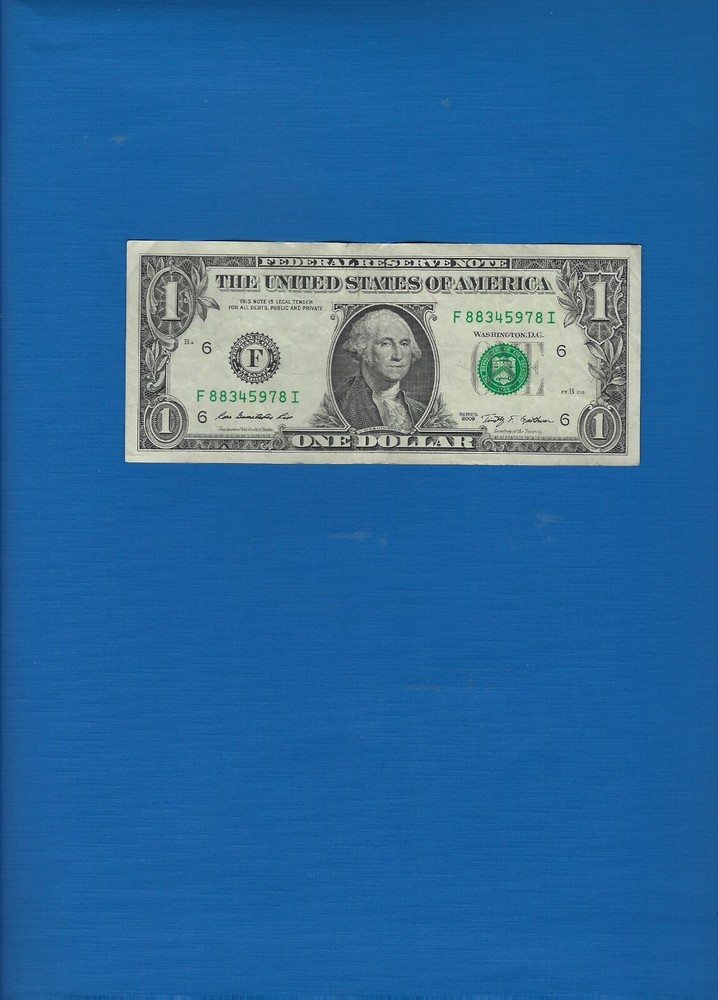 USA 2009 $1 Circulated Banknote District " F ". Nice condition.
