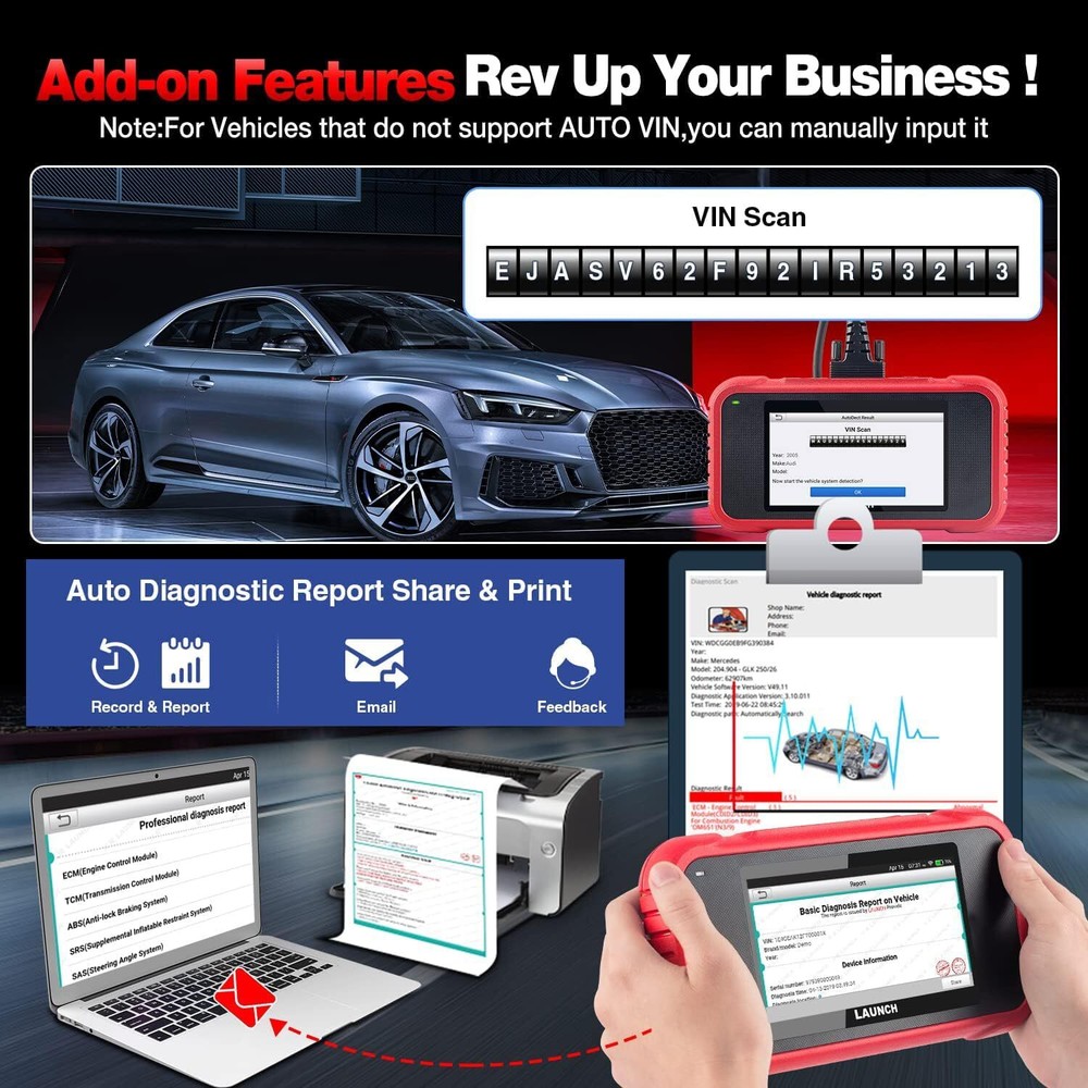 LAUNCH CRP123E OBD2 Scanner Check Engine ABS SRS Car Diagnostic Tool Code Reader