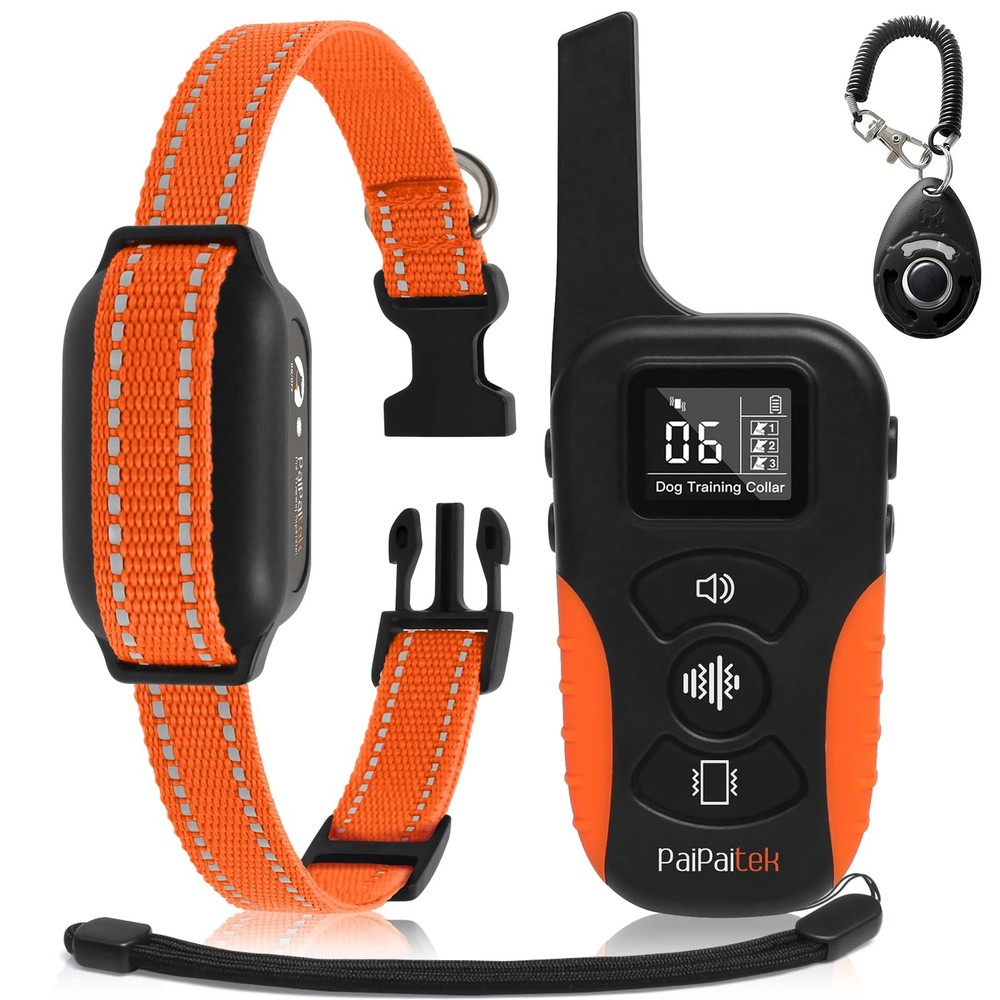 Dog Vibration Collar with Controller No Shock, 3300ft Waterproof Training Dog...
