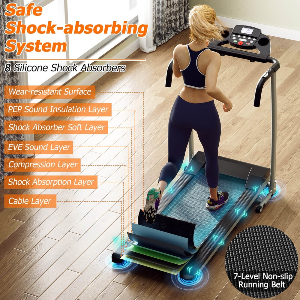 800W Foldable Treadmill Electric Motorized Power Home Workout Running Machine