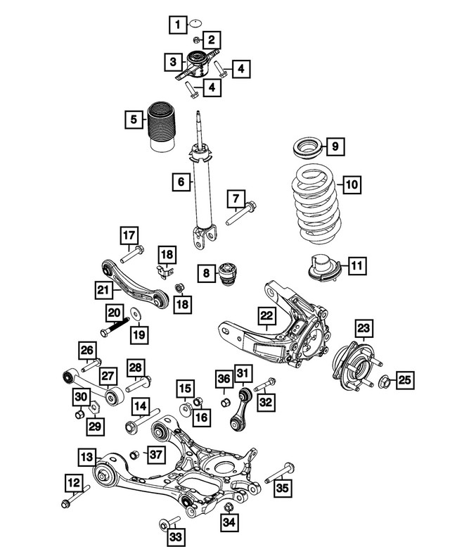 Genuine Mopar Strut Mount 68549993AB