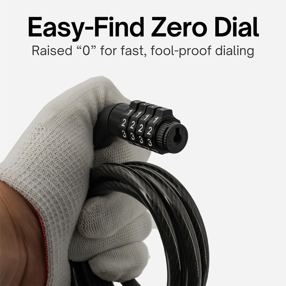 Light Bike Cable Lock Combination,4 Digit,4ft Long Resettable Combination Hig...
