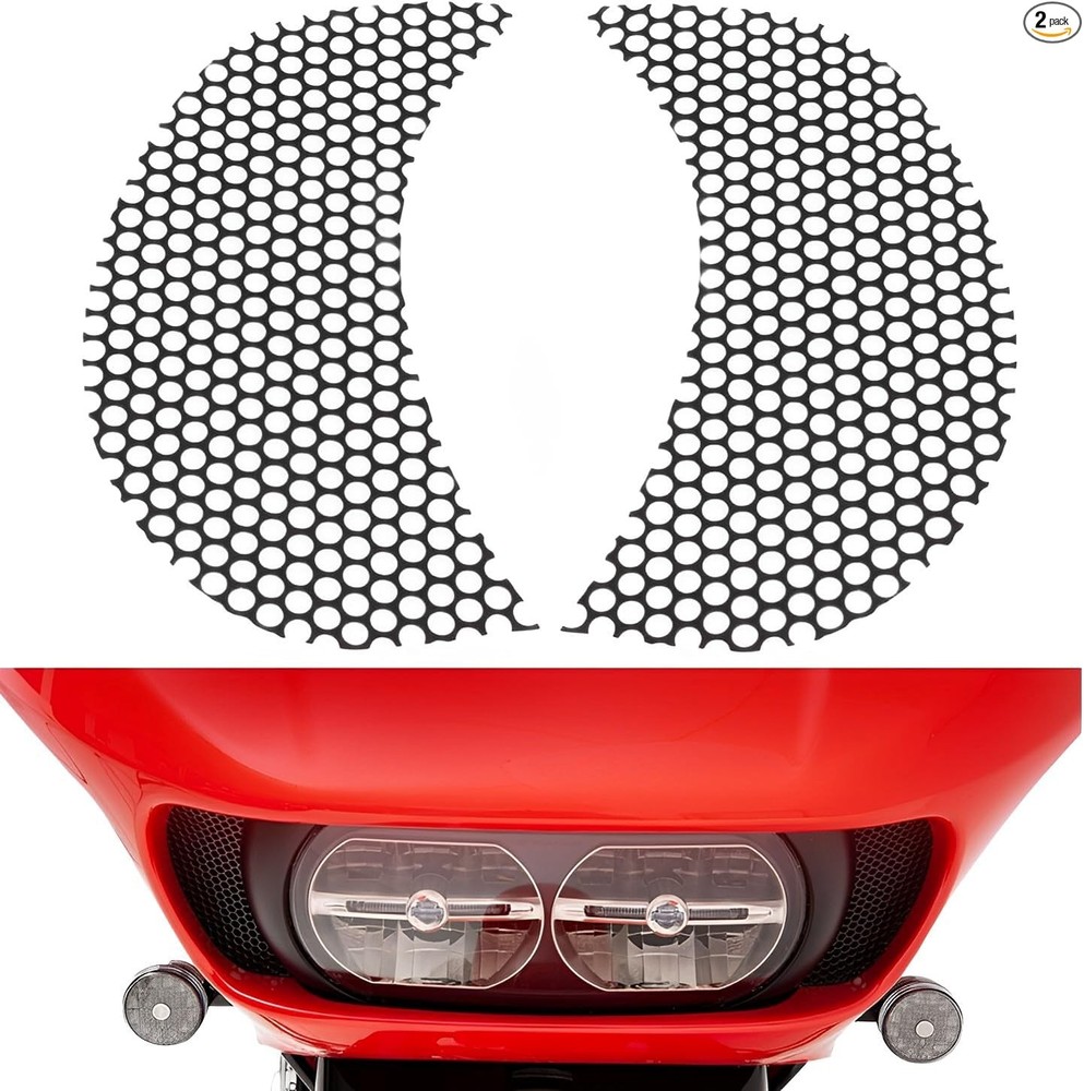 Fairing Mesh Grill Side Vent Screen for Road Glide Custom Special Style-Black