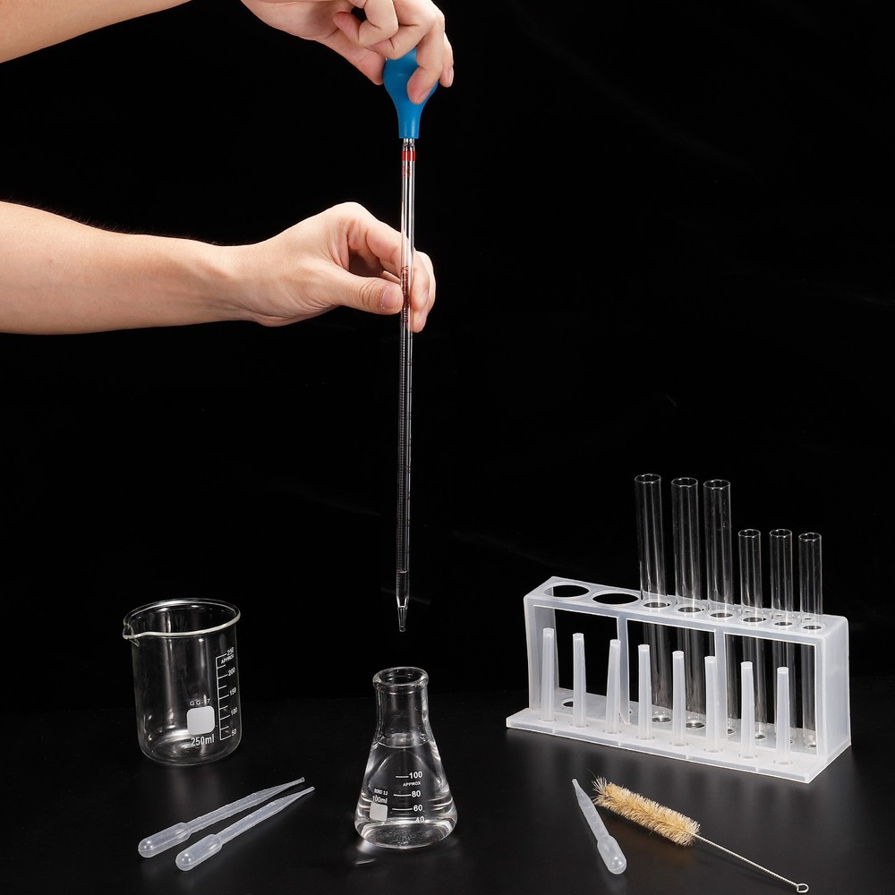 Graduated Dropper Pipettes Kit, 1ml Pipette with Rubber Cap, Clear