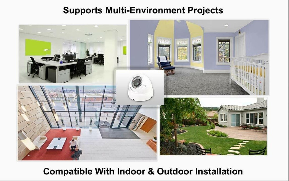 4 Security Surveillance Camera with Power Supply Box for 4 Channel CCTV