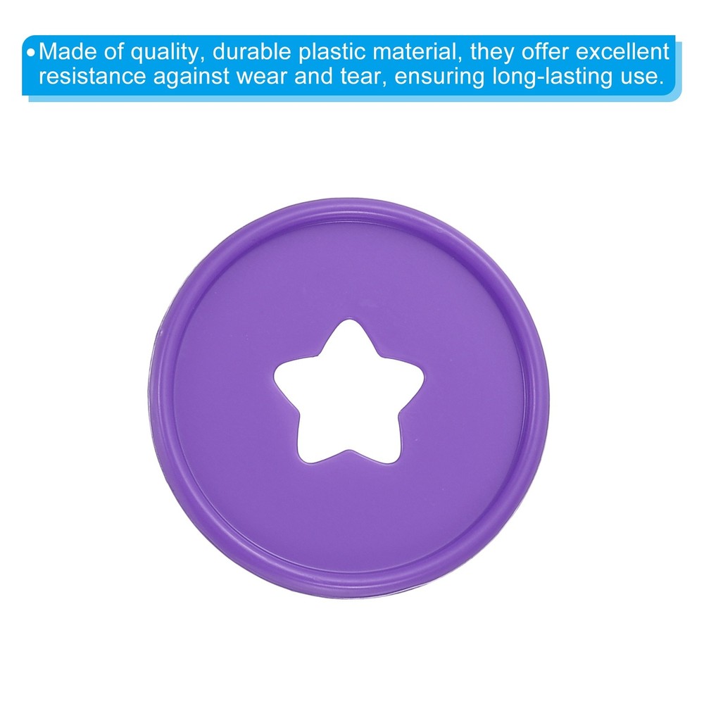 35mm Plastic Book Binding Discs, 33 Pack Expansion Discs Star, Purple