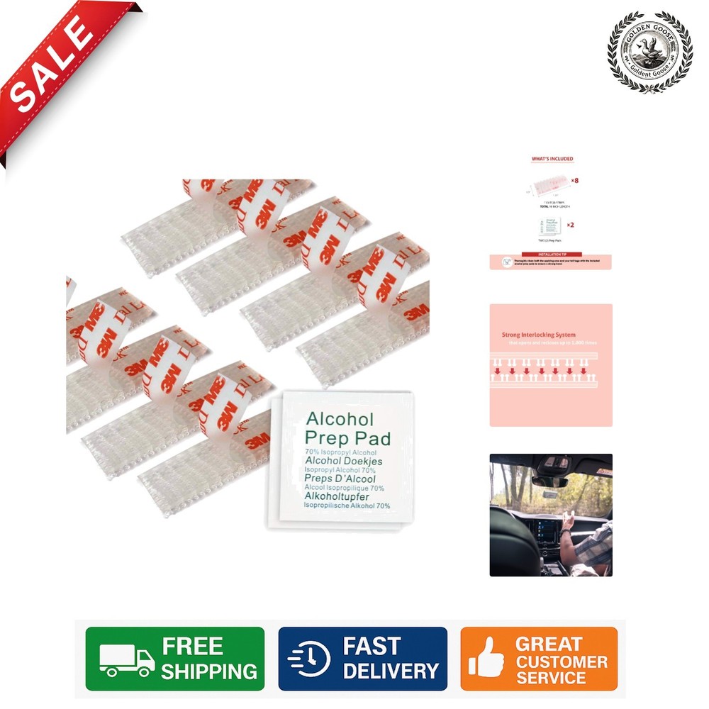 Strong Adhesive EZ Pass Mounting Strips - Waterproof, 8-Piece Easy Install Set
