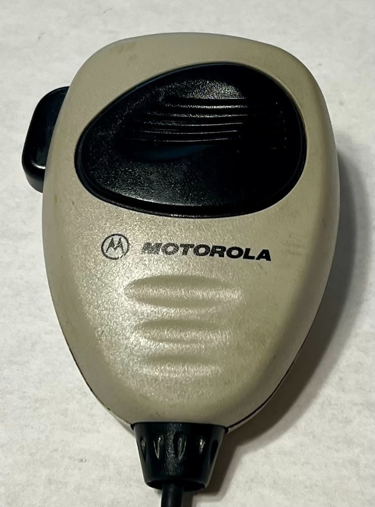 Motorola - HMN4069B - Palm Mic Microphone - Black & White - Working Pull