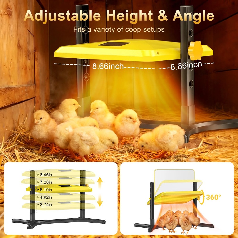 Smart Chick Brooder Plate - Energy Efficient Chick Heat Plate with Adjustable He