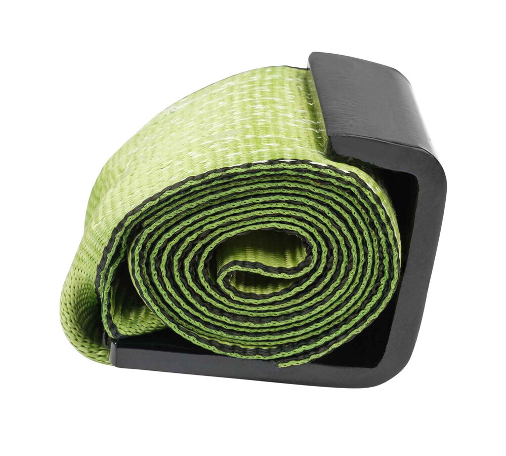 (4 Pack) 4"x5' Roll Off Container Green Winch Strap w/ Large Flat Hook for Truck