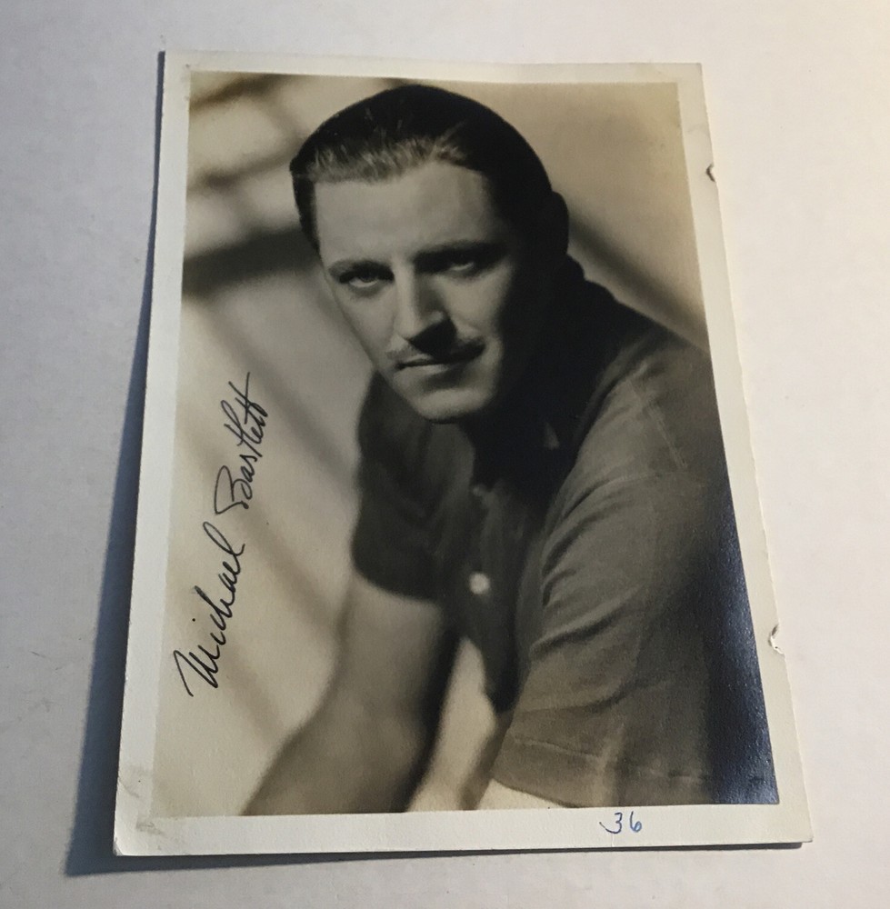 MICHAEL BARTLETT ACTOR SIGNED PHOTO 1936