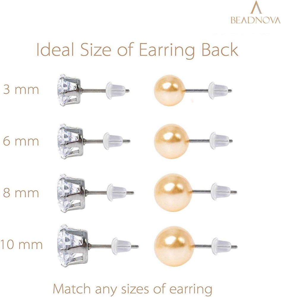 Secure Rubber Earring Back Set - 200 Clear Pieces for Stylish Earring Support