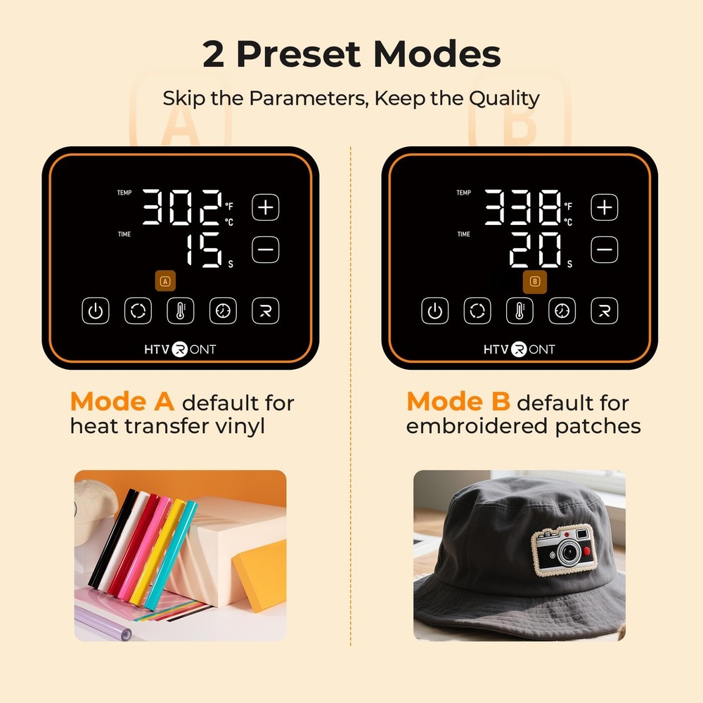 HTVRONT Auto Hat Press Machine - Hat Heat Press Machine with Precise TempTime...