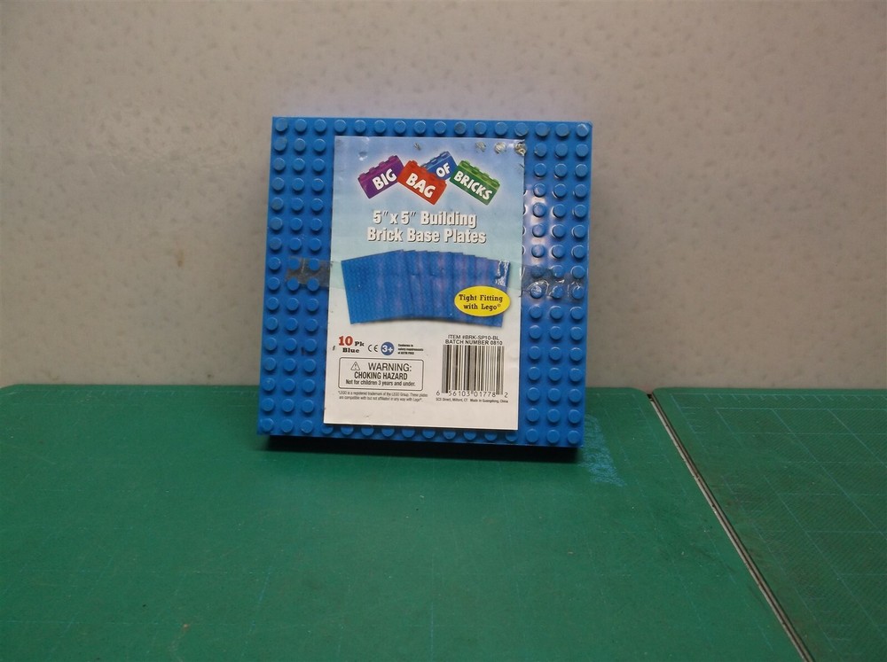 Brick Blue Building Plates 5"x5", 6 Pack