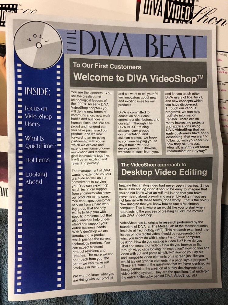 Vintage Macintosh Software: DiVa VideoShop 3-1/2" disks