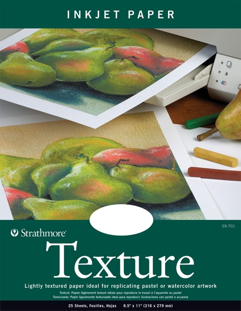 59-701 Textured Inkjet Paper, 8.5"x11", 25 Sheets , White, Packaging May Vary
