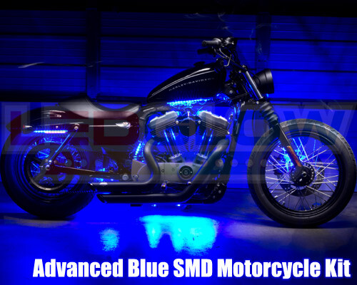 LEDGlow 6pc Advanced Blue LED Flexible Motorcycle Accent Neon Engine Light Kit