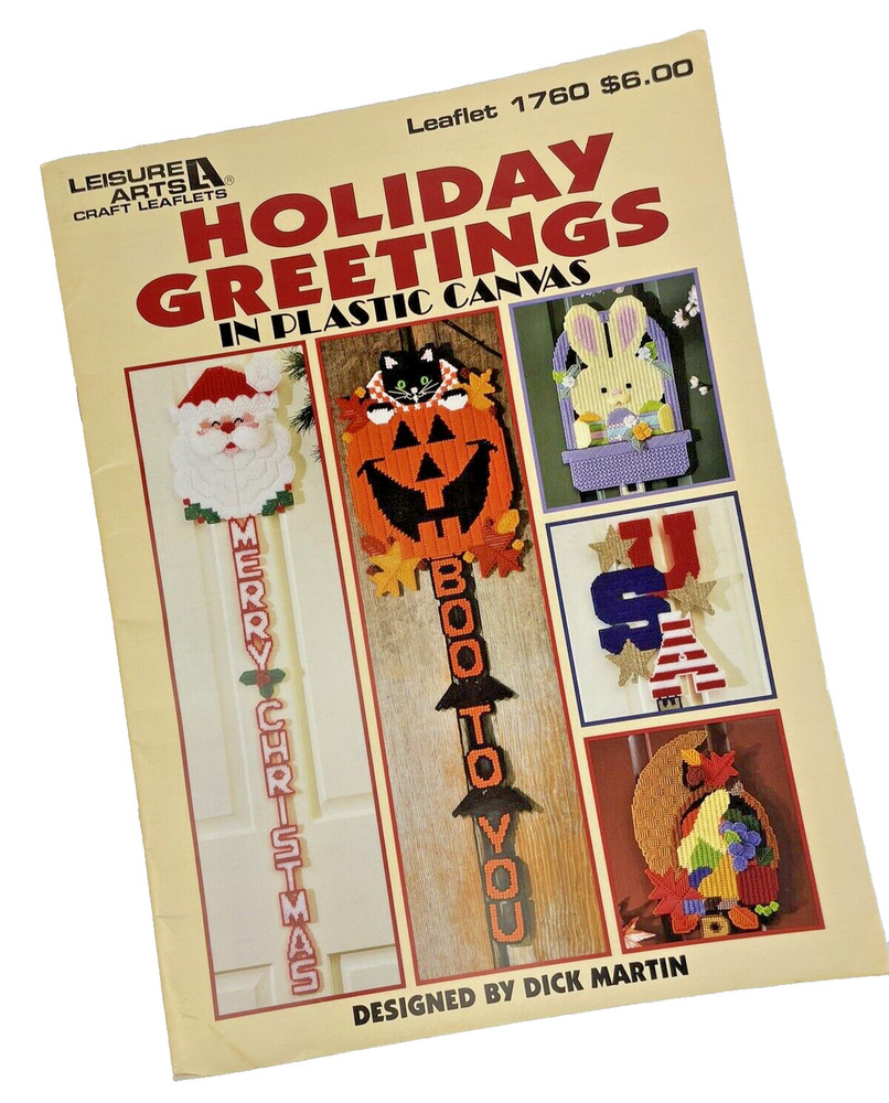 PLASTIC CANVAS Pattern Leaflet Booklet  Leisure Arts Easter Decor Holidays /