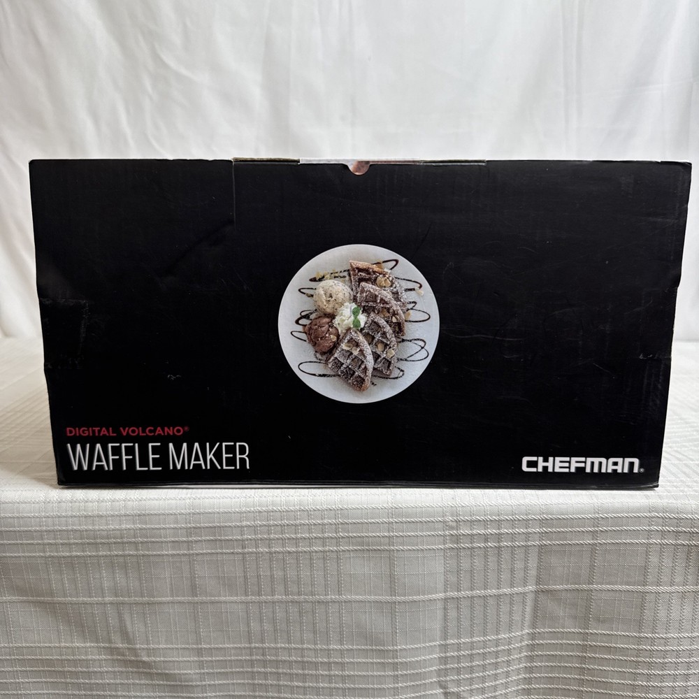 Chefman Digital Volcano Waffle Maker with Programmable Crunch Factor NEW IN BOX
