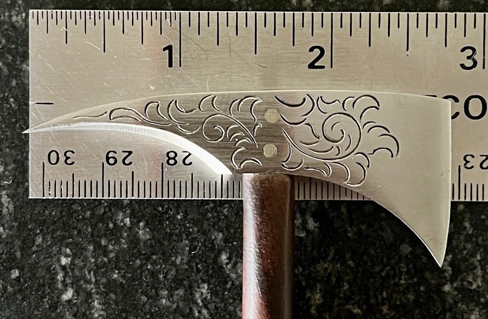 Custom Miniature Battle Axe, Hatchet, Tomahawk, Wood Handle, Engraved Blade