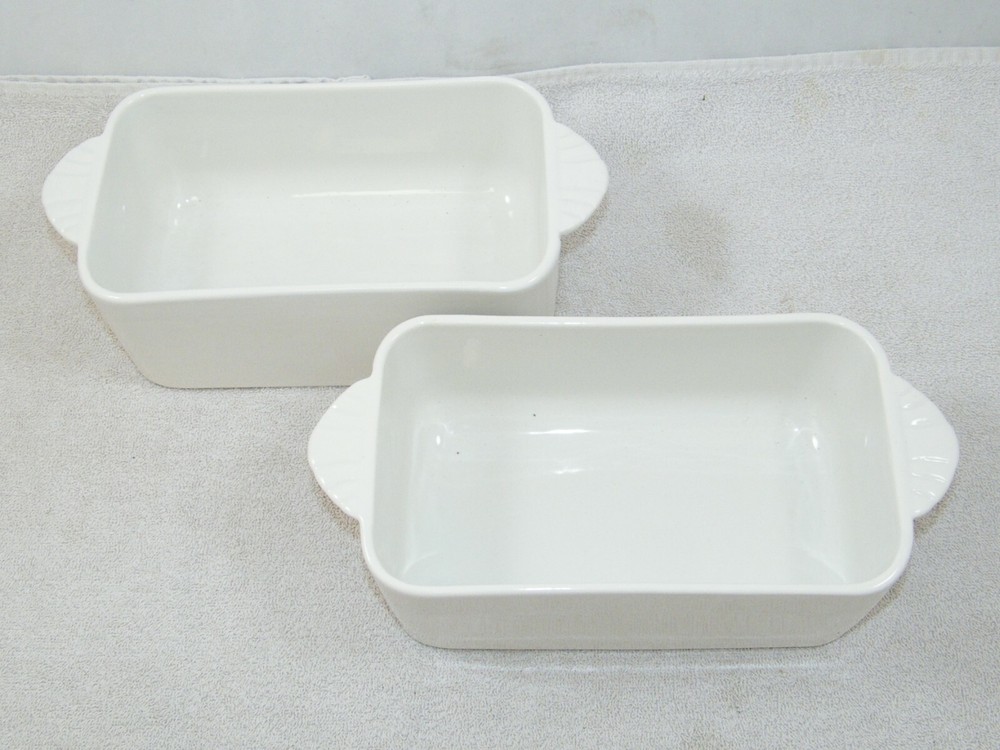 (2) RMLD BAKING DISHES CERAMIC RECTANGULAR 9" X 5" LOAF