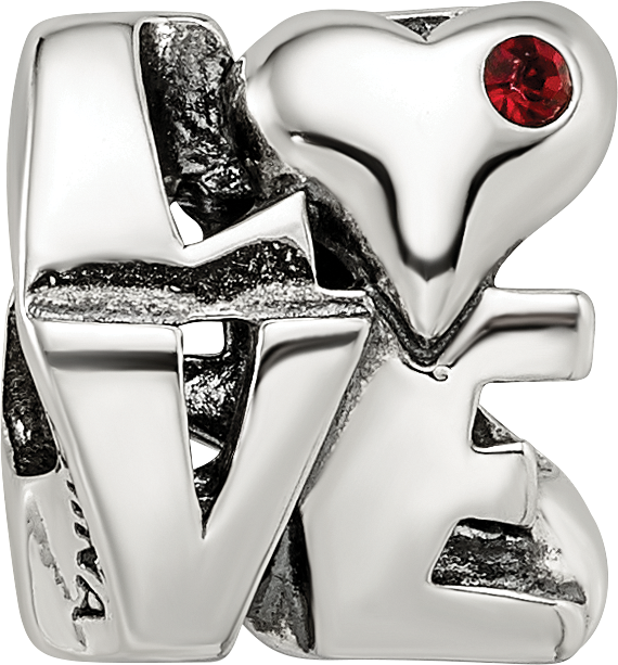 Silver Reflections Crystal LOVE Bead QRS3424
