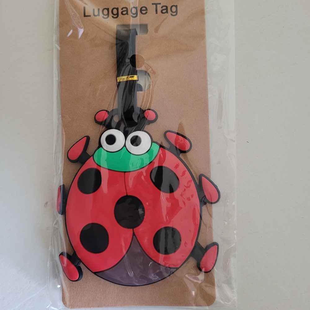 Luggage Tag Lady Bug Identification Label Suitcase Backpack ID Travel Charm