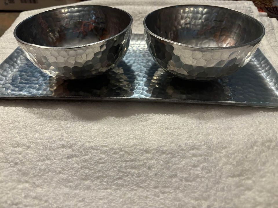 Vintage made in India hammered silver