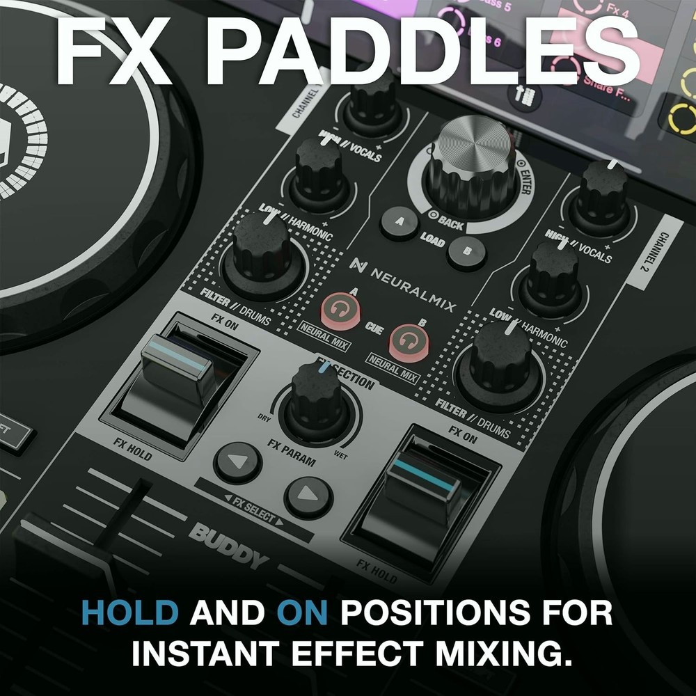 Reloop Buddy 2 Channel DJ Controller for iOS and Computer USB DJ Mixer