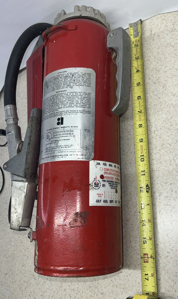 Ansul 10' Cartridge Type Red Fire Extinguisher. Class A B C UNTESTED Model A10E