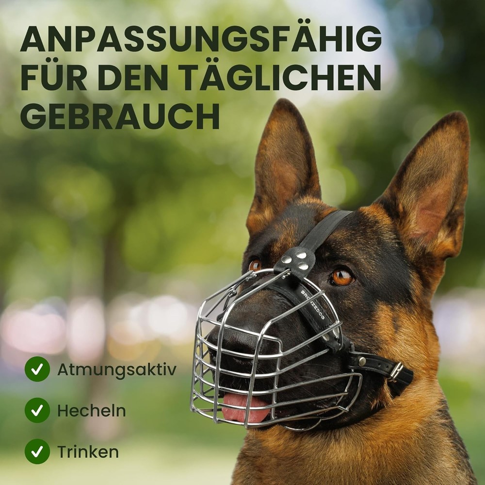 Wire Dog Muzzle German Shepherd Medium Large Dogs Adjustable Durable Metal