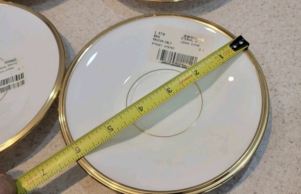 LENOX Eternal White Dimension II Collection ~~8~~Saucers