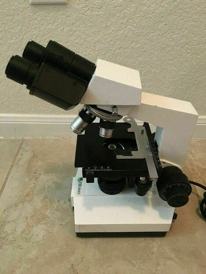 PSS Select Laboratory Compound Binocular Microscope + 4X 10X 40X 100X Objectives