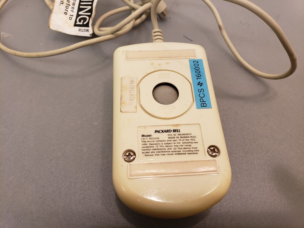 Vintage Retro Packard Bell PS/2 2 Button Ball Mouse