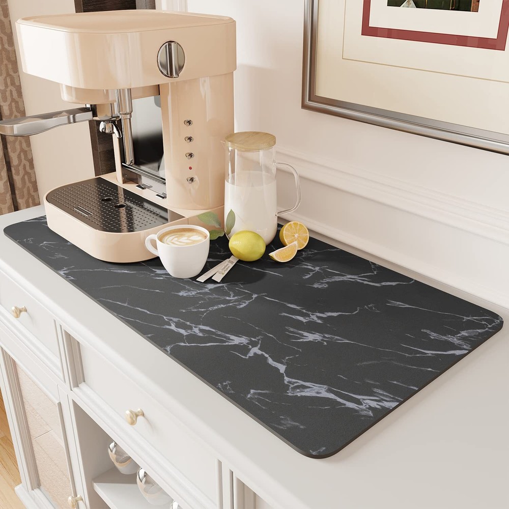 Coffee Mat - Absorbent Dish Drying Mat for Kitchen Counter Fits Under Coffee ...