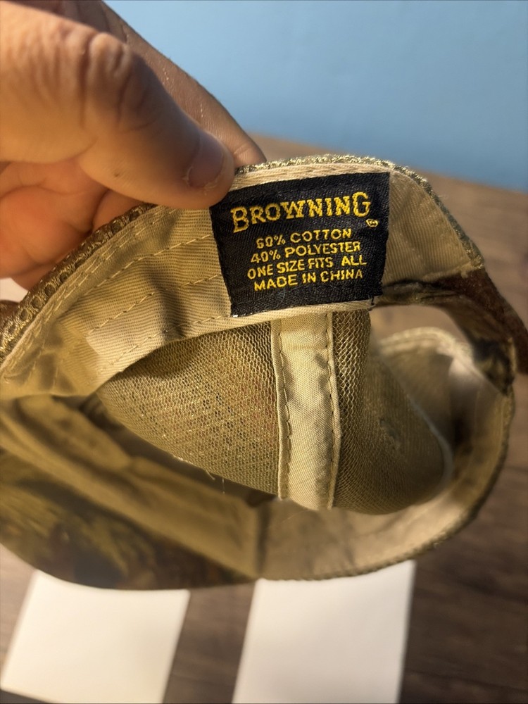 Browning Camo Hunting Baseball Hat Brown Adjustable