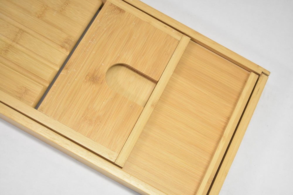 Royal Adjustable Bathtub Caddy Tray Bamboo Universal Compatibility Set