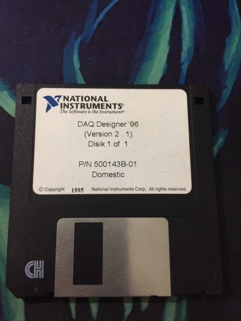 NI National Instruments Floppy Disc Program 500143B-01 DAQ Designer 1996