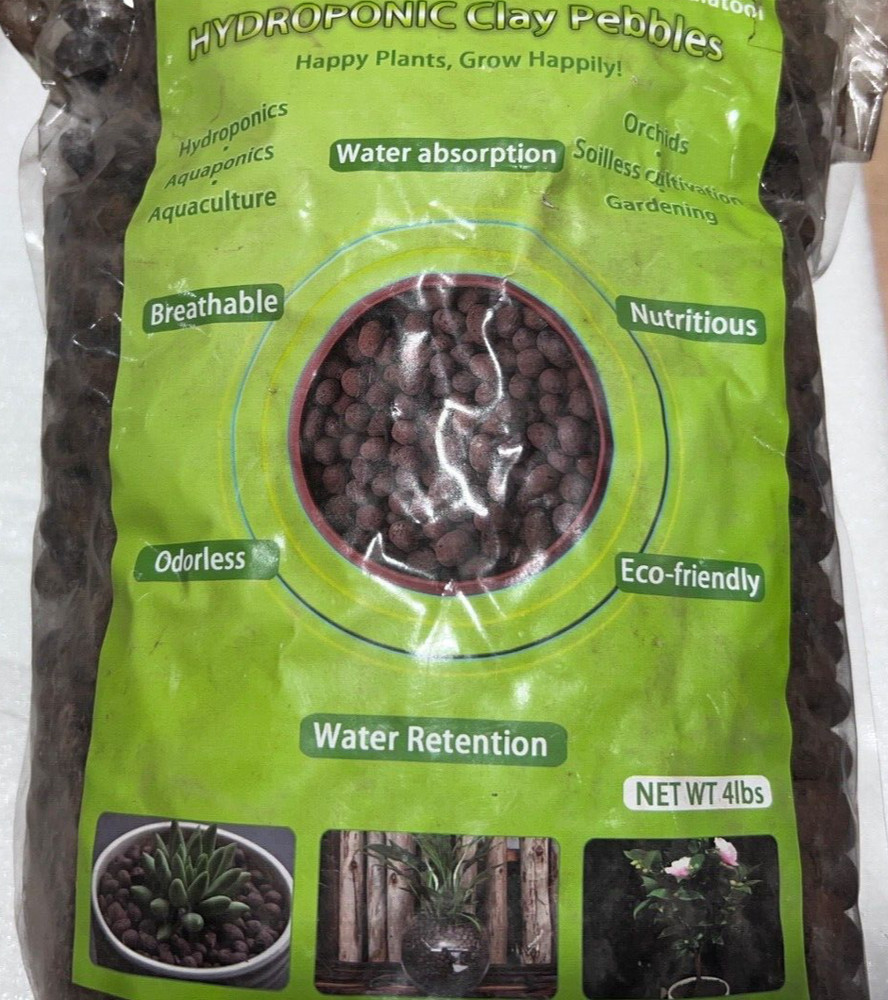 hydroponic clay pebbles, 4LB bag