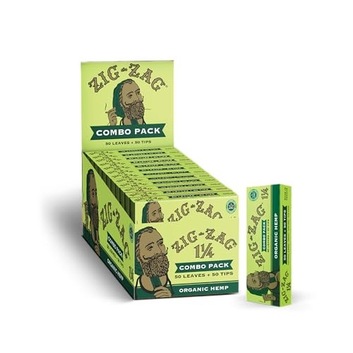 ZIG-ZAG Rolling Papers 1¼ Hemp Papers Combo Pack (24-Pack) (50 Sheets & Tips)