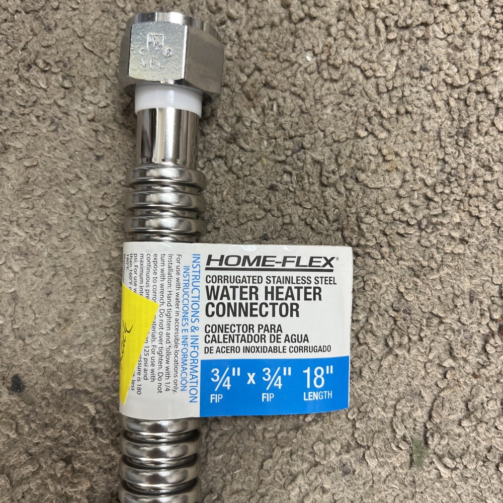 HOME-FLEX 3/4 in. FIP x 3/4 in. FIP x 18 in. Stainless Steel Water Heater Connec
