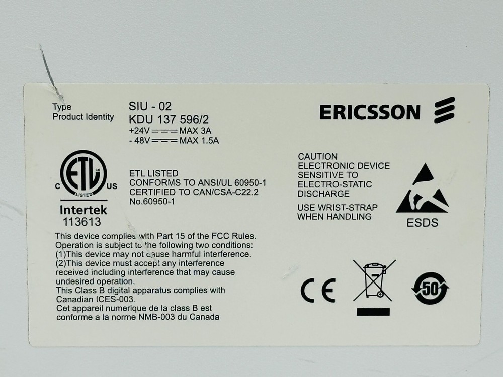 Ericsson SIU-02 EthernCustomize KDU 137 596/2 Network switch - FREE SHIPPING