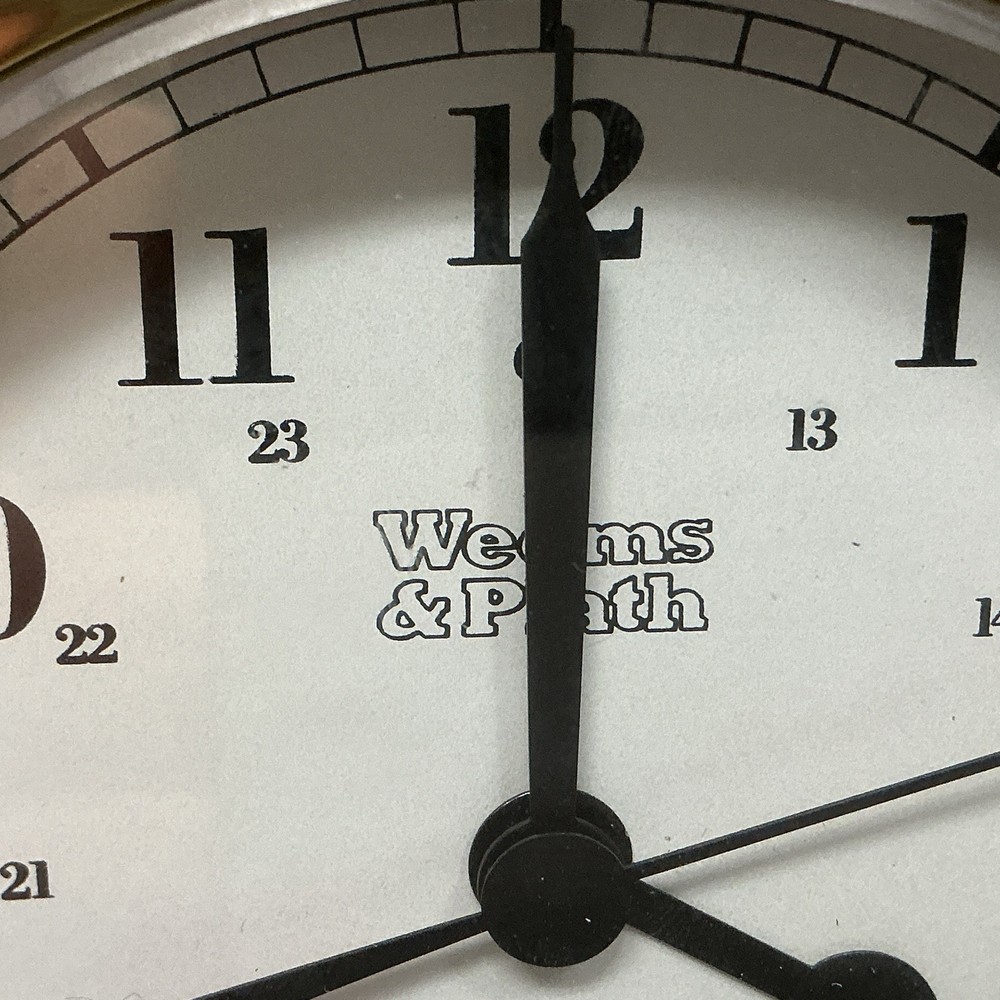 Weems & Plath Atlantic Time Clock & Barometer Solid Brass & Wood Made In Germany