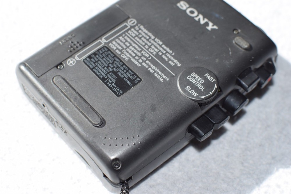 Sony Cassette-Corder TCM-459V Black Silver Tested Working W Strap