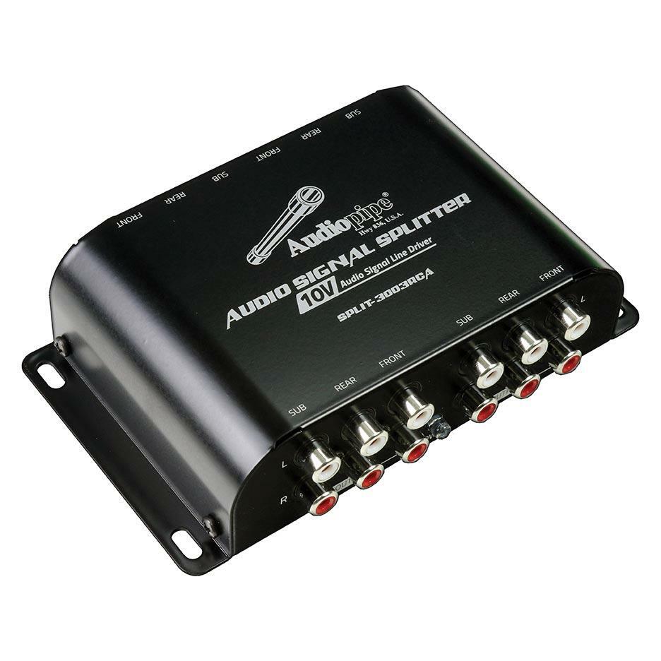 Audiopipe SPLIT3003RCA Amplifier 3 RCA Outputs w/Built-In 10V Line Driver